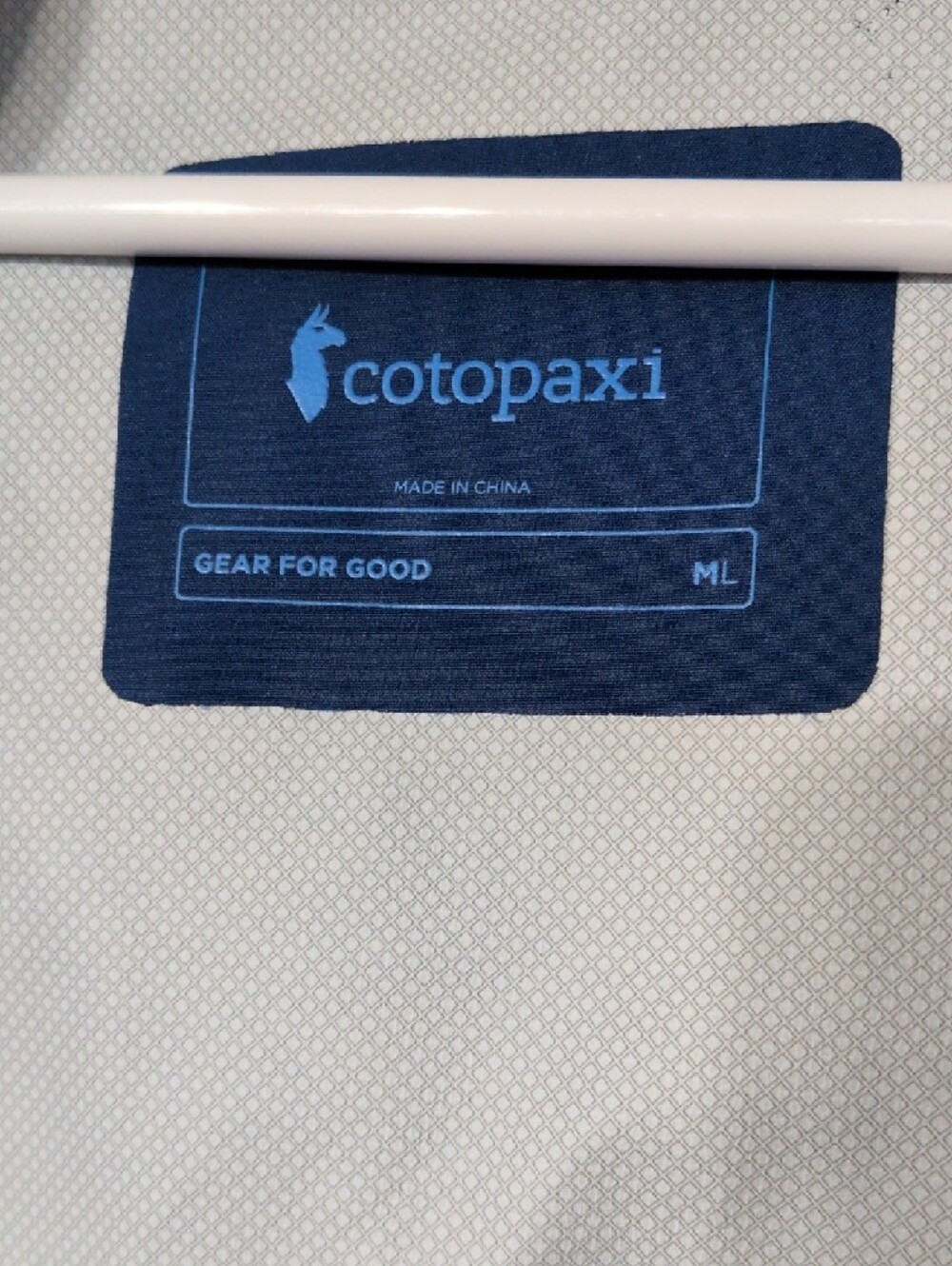cotopaxi Blue and Olive Hooded Rain Jacket with Orange Zipper - Picture 2 of 5